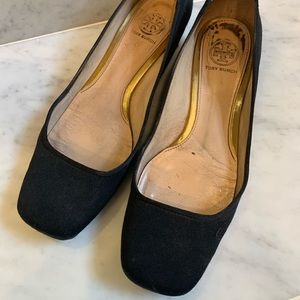 Tory Burch Black Flats w Gold Heel
